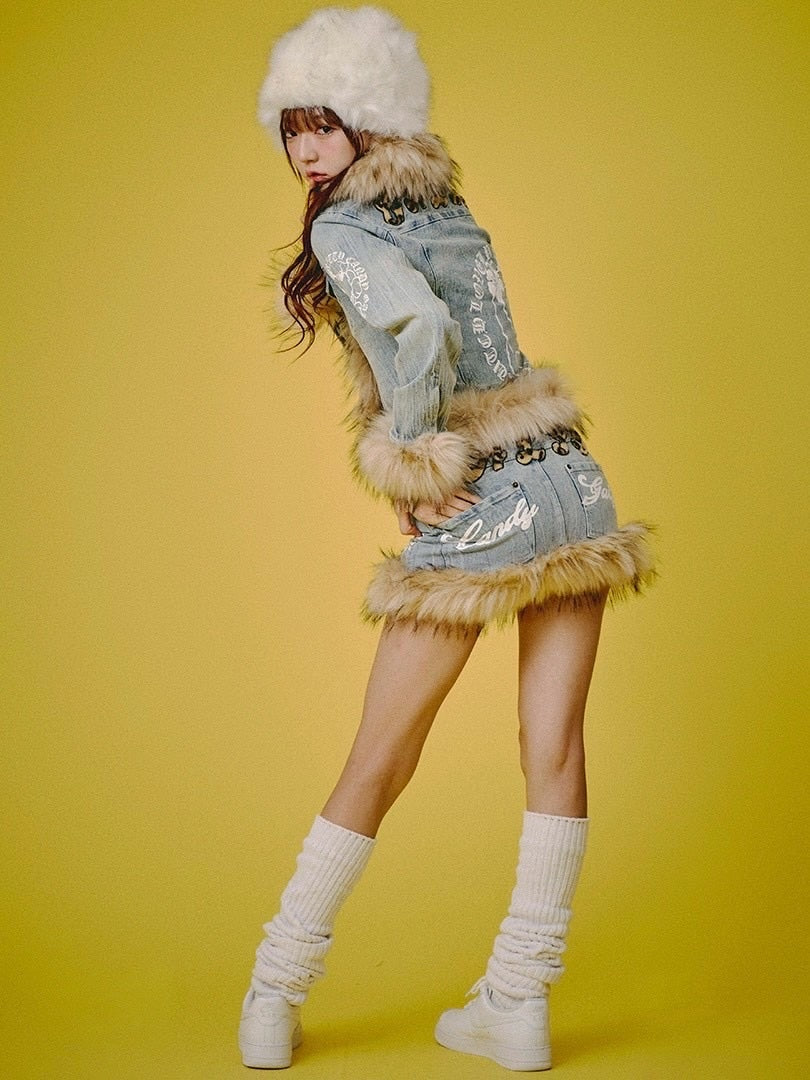 【GALFY】ぎゃるちゃんファーデニムミニ