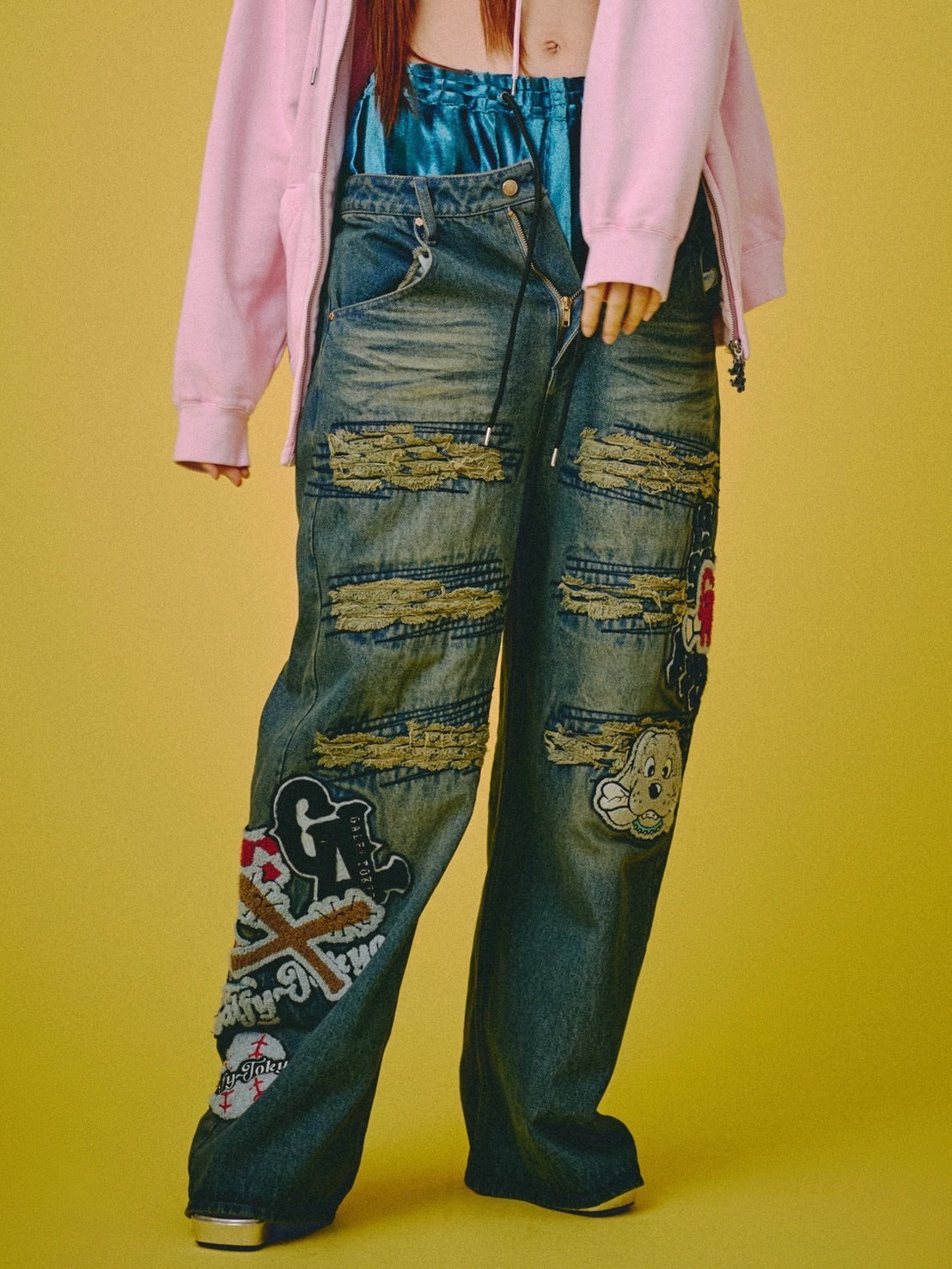 【GALFY】ワッペンだらけデニム