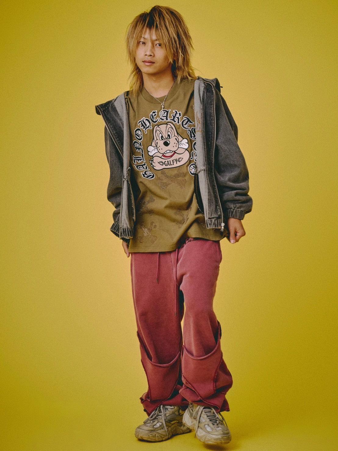 【GALFY】ぐるグニャデニムパーカー