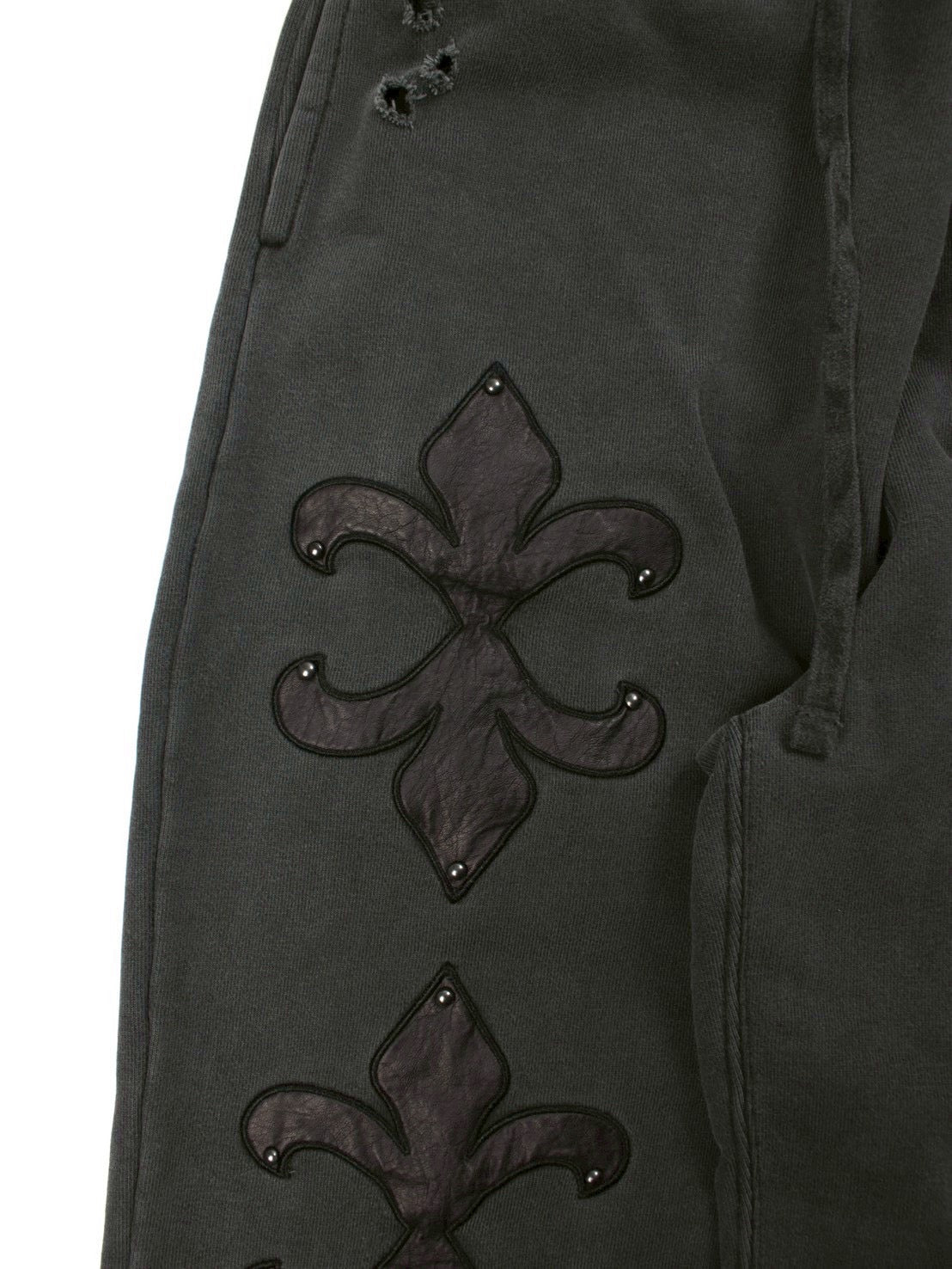 【GALFY】ぼろぼろロゴ百合の紋スウェットパンツ