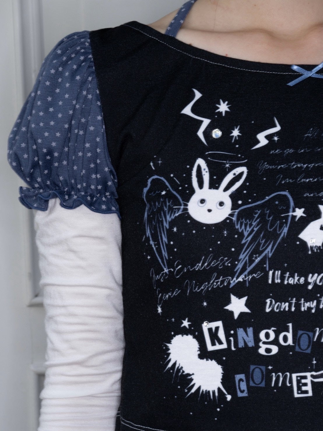 1/2 20:00発売【CHERRYQUIRI】graffy starry puffy sleeve