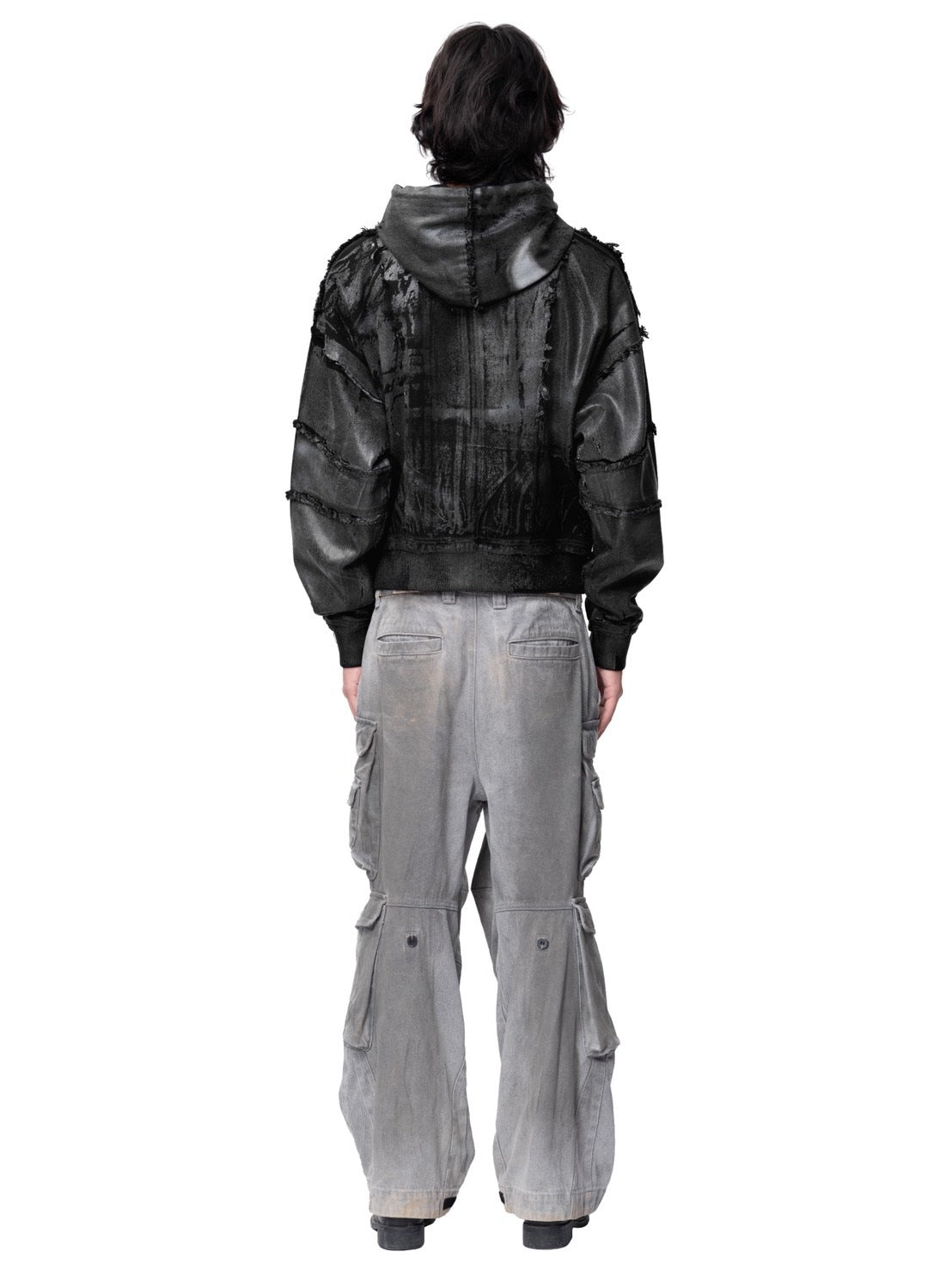 【The Boy Has No Patience】Double Saint Spray Hooded Jacket / 【ザボーイハズノーペーシェンス】スプレーグラフィックフードジップアップブルゾン