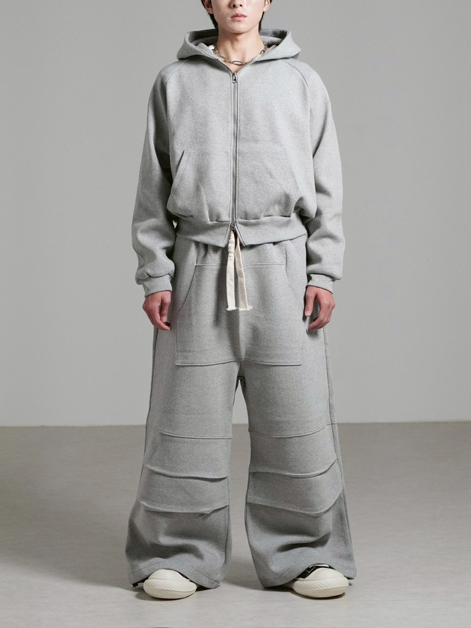 受注制【Chikashitsu +】heavy weight cotton design sweat pants / 【チカシツプラス】ヘビーウェイトコットンデザインスウェットパンツ (3color)