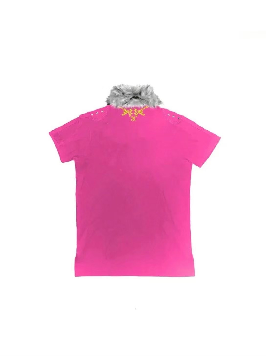 【Cozy world Wide】"BBY TECHBOI" FUR POLO / 【コージーワールドワイド】ロゴグラフィックファーカラー半袖ポロシャツ