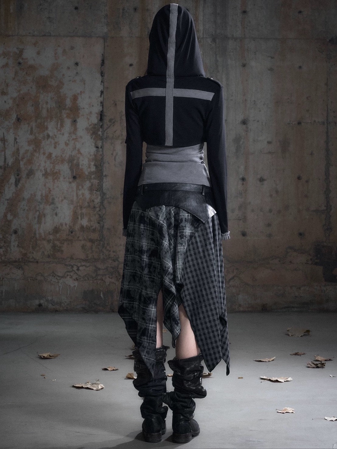 【Cest Nous】Belted Plaid Skirt / 【セヌー】ベルトアシンメトリースカート