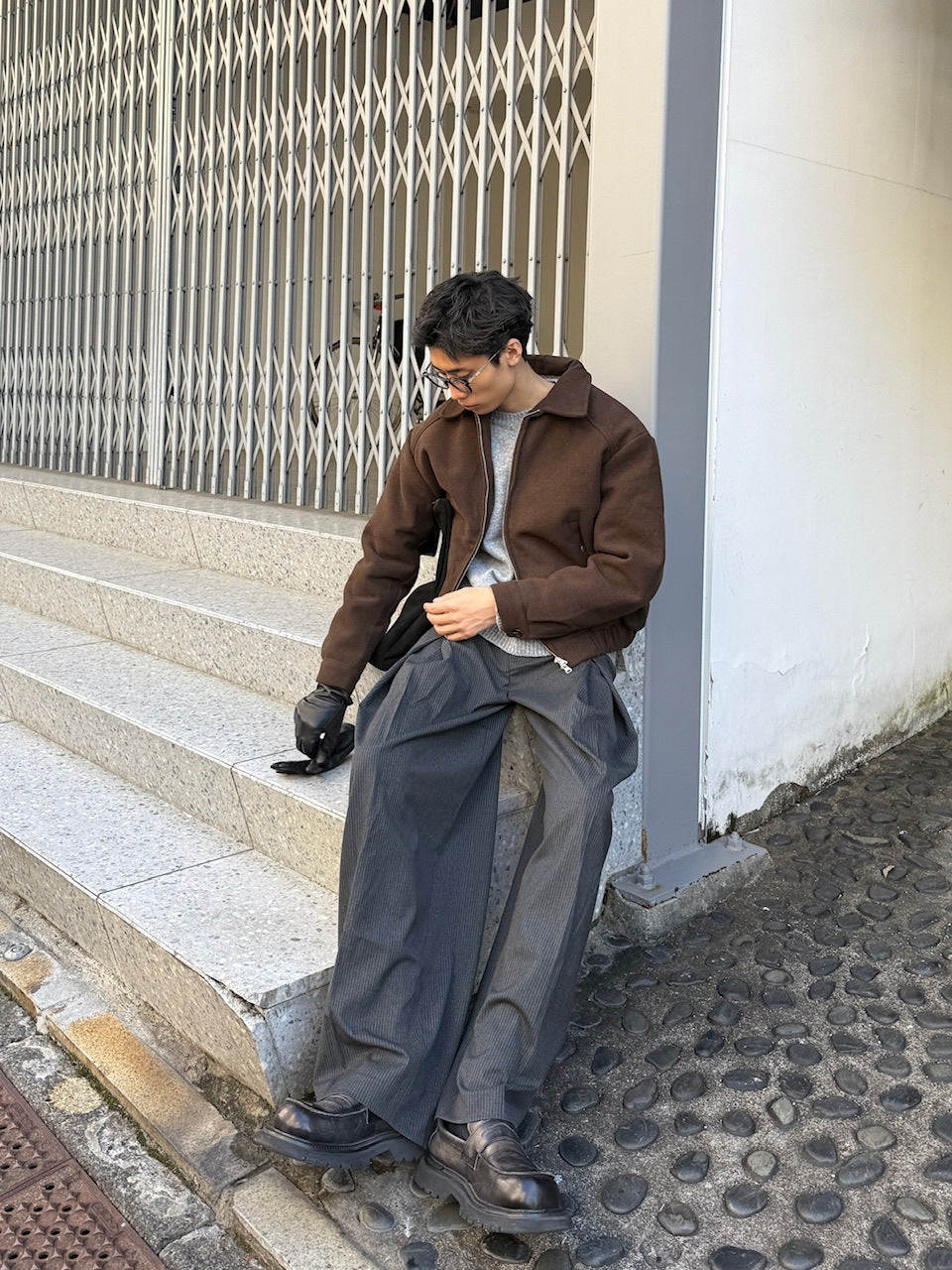 東京店WEB限定受注制【Chikashitsu +】cropped wool zip jacket / 【チカシツプラス】クロップドウールジップジャケット (3color)