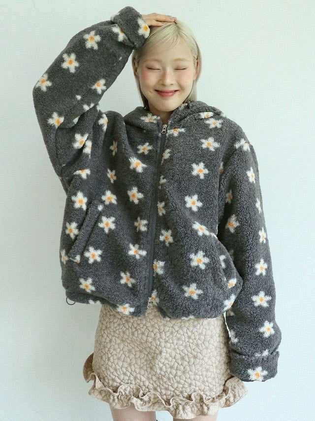 12/21 20:00 発売【Uglyshadow】FLOWER FUR JUMPER
