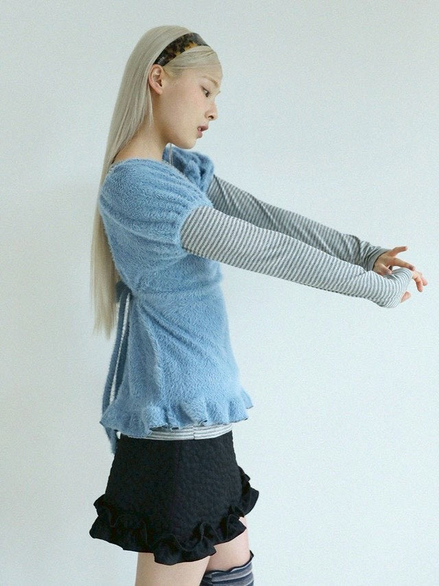 12/21 20:00 発売【Uglyshadow】THIN STRIPED T-SHIRT