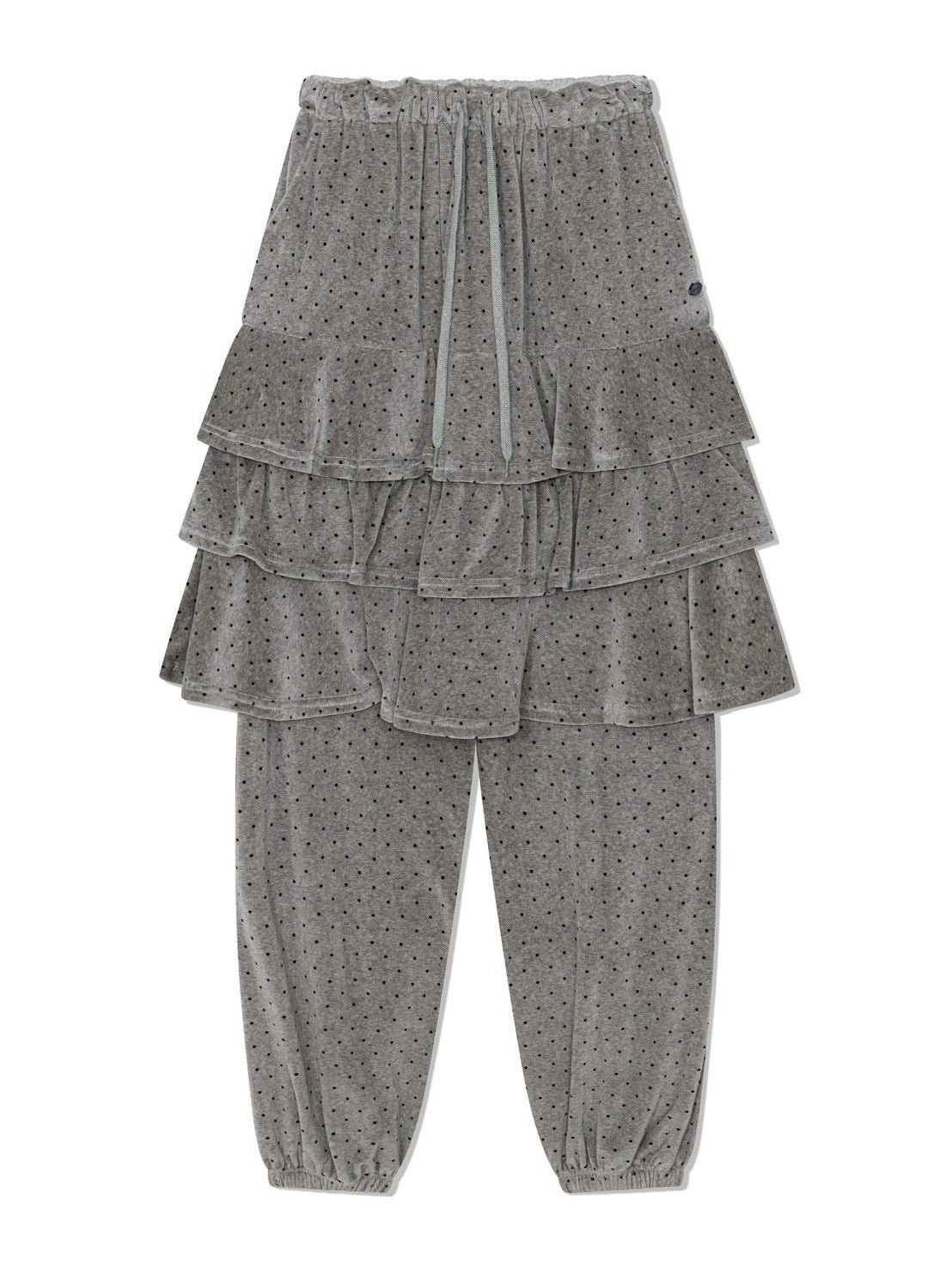 12/21 20:00 発売【Uglyshadow】DOT VELVET CANCAN MIDI SKIRT PANTS