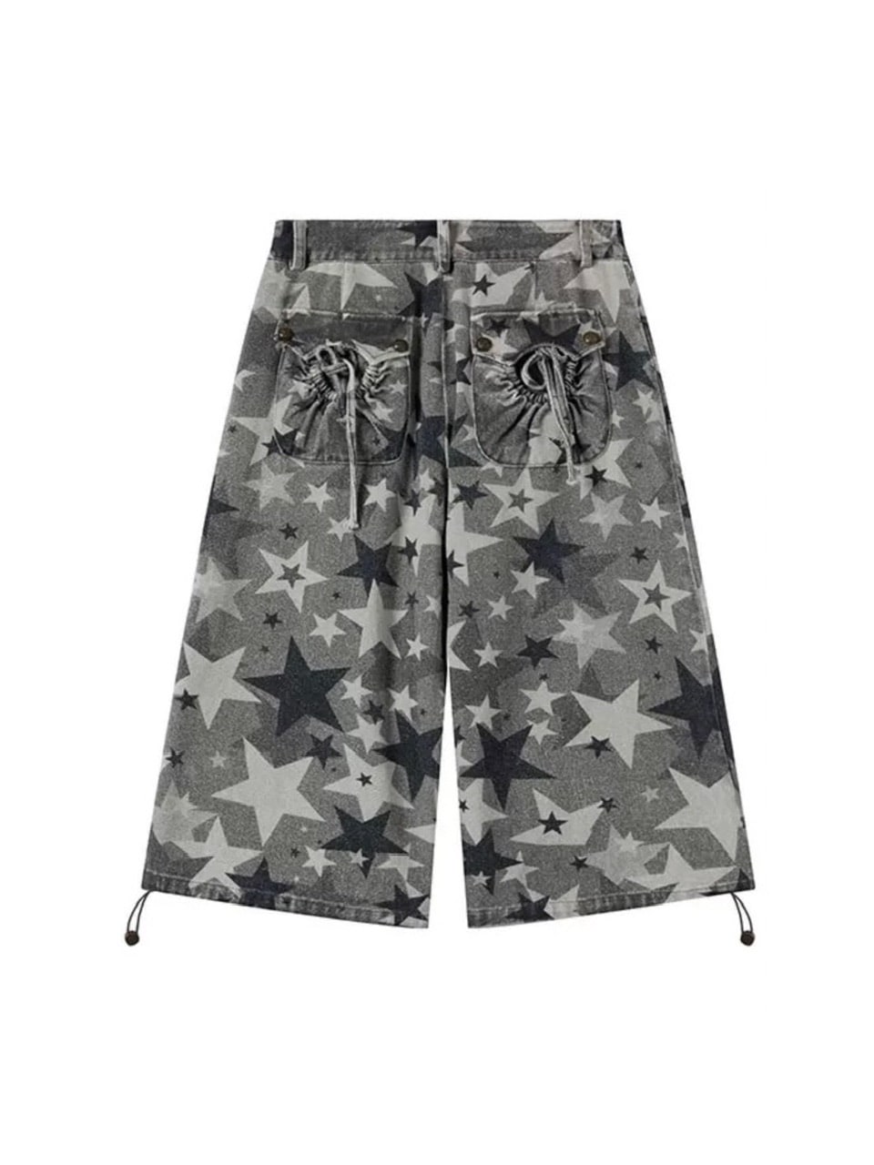 【Cest Nous】Star camouflage capri pants / 【セヌー】スターカモフラージュポケットハーフパンツ