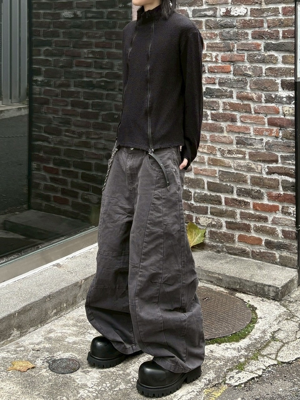 受注制【youll】vertical twin-zip top (2color)