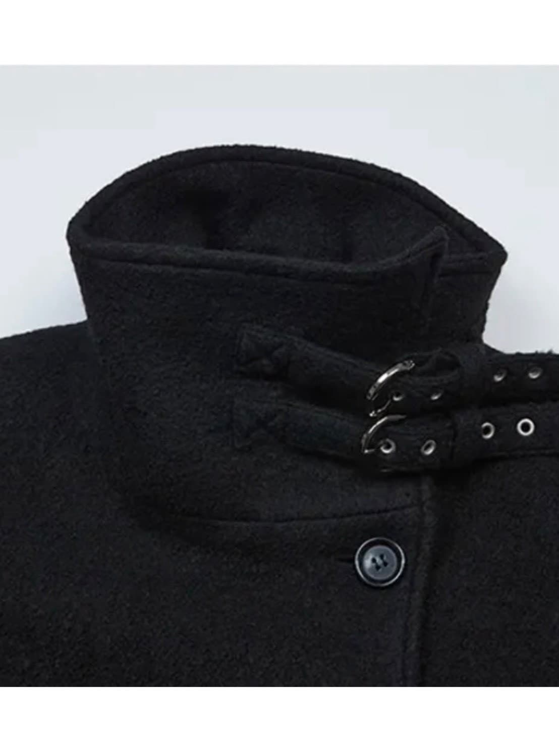 【NOT KNOWING】Double Belted High-Neck Coat