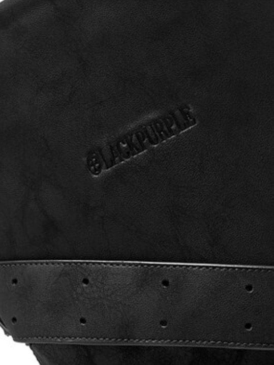 【BLACK PURPLE】Rusk Strap Slouched Boots
