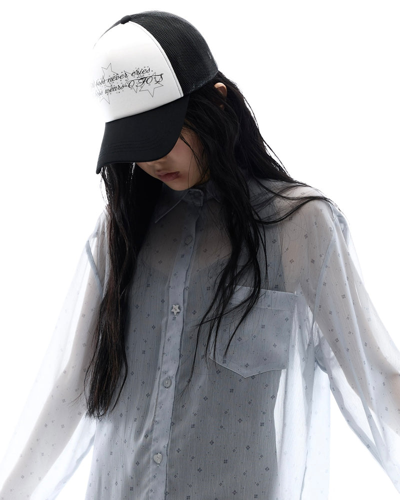 【OJOS】Graphic Sheer Shirts