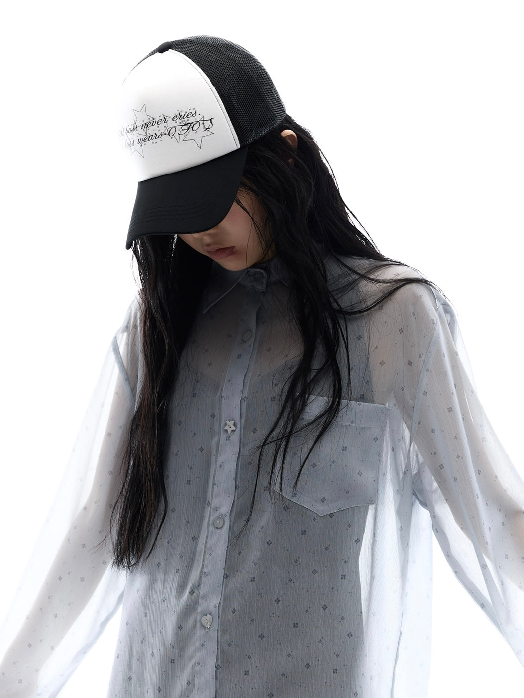 【OJOS】Graphic Sheer Shirts