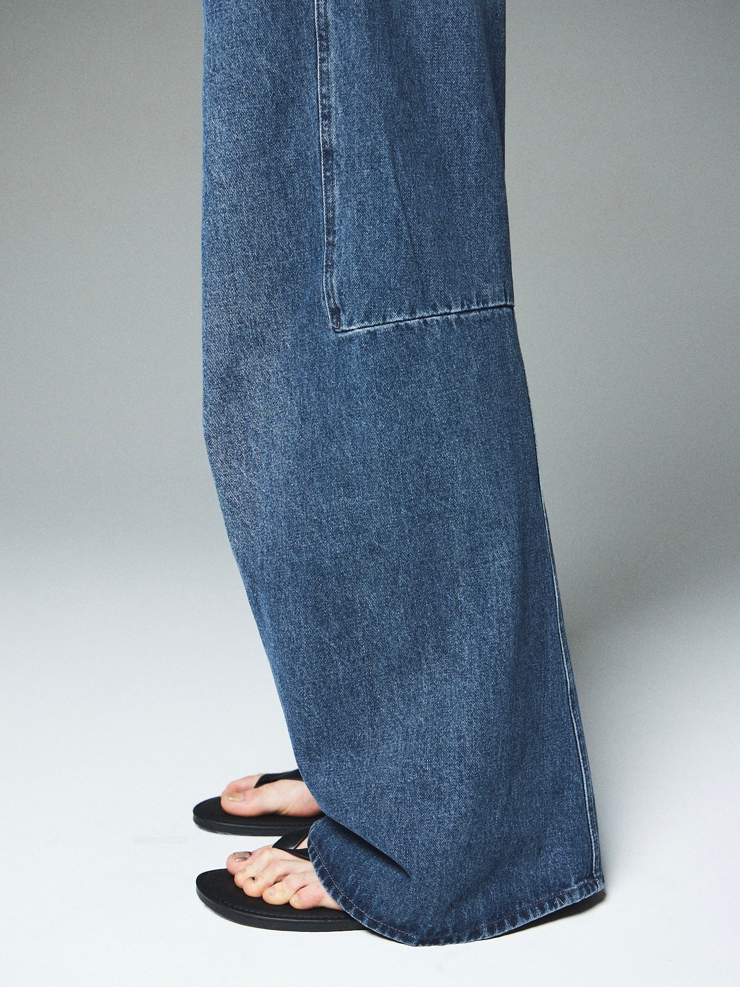 【CS】loose split cut denim pants
