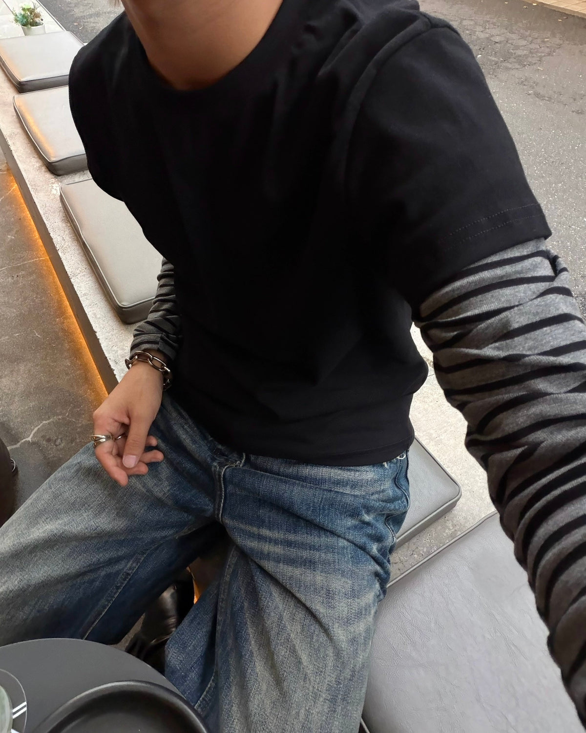 国際配送【RENOL】layered long sleeve tee