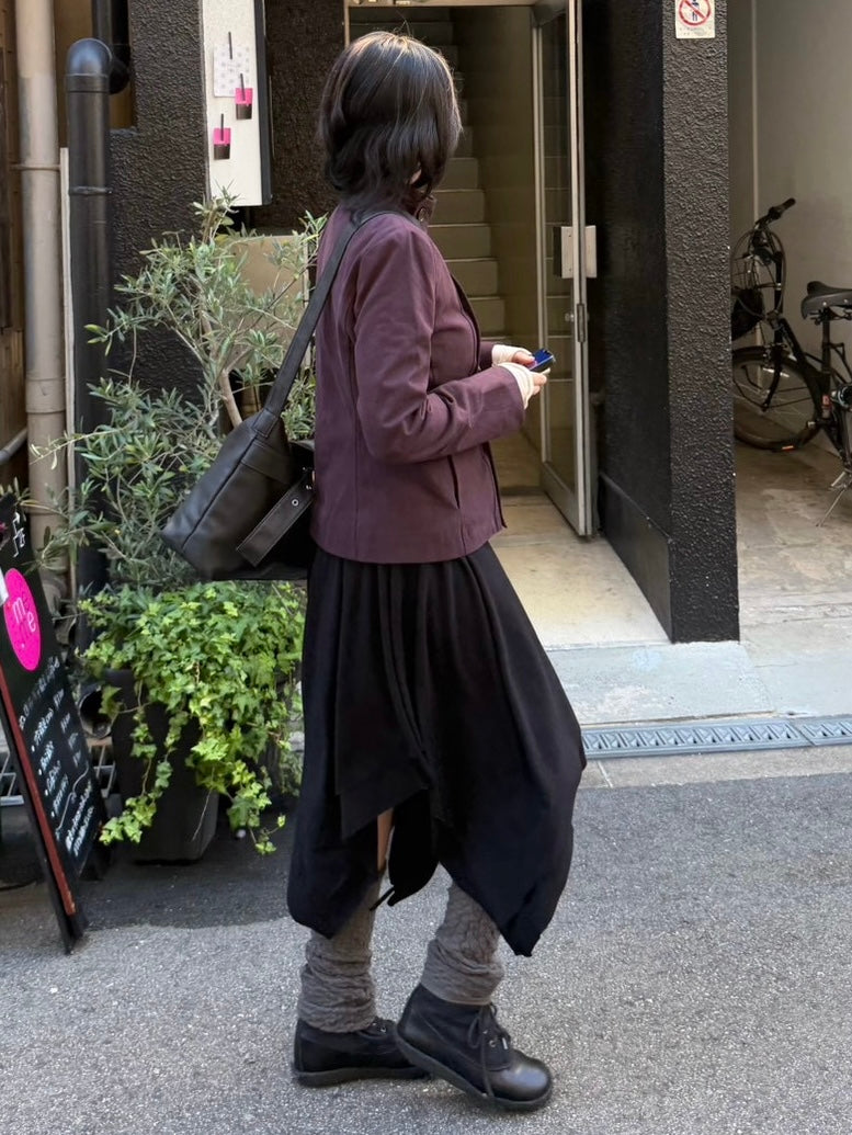 受注制【OaKS】low-neck slim-fit jacket (3color)