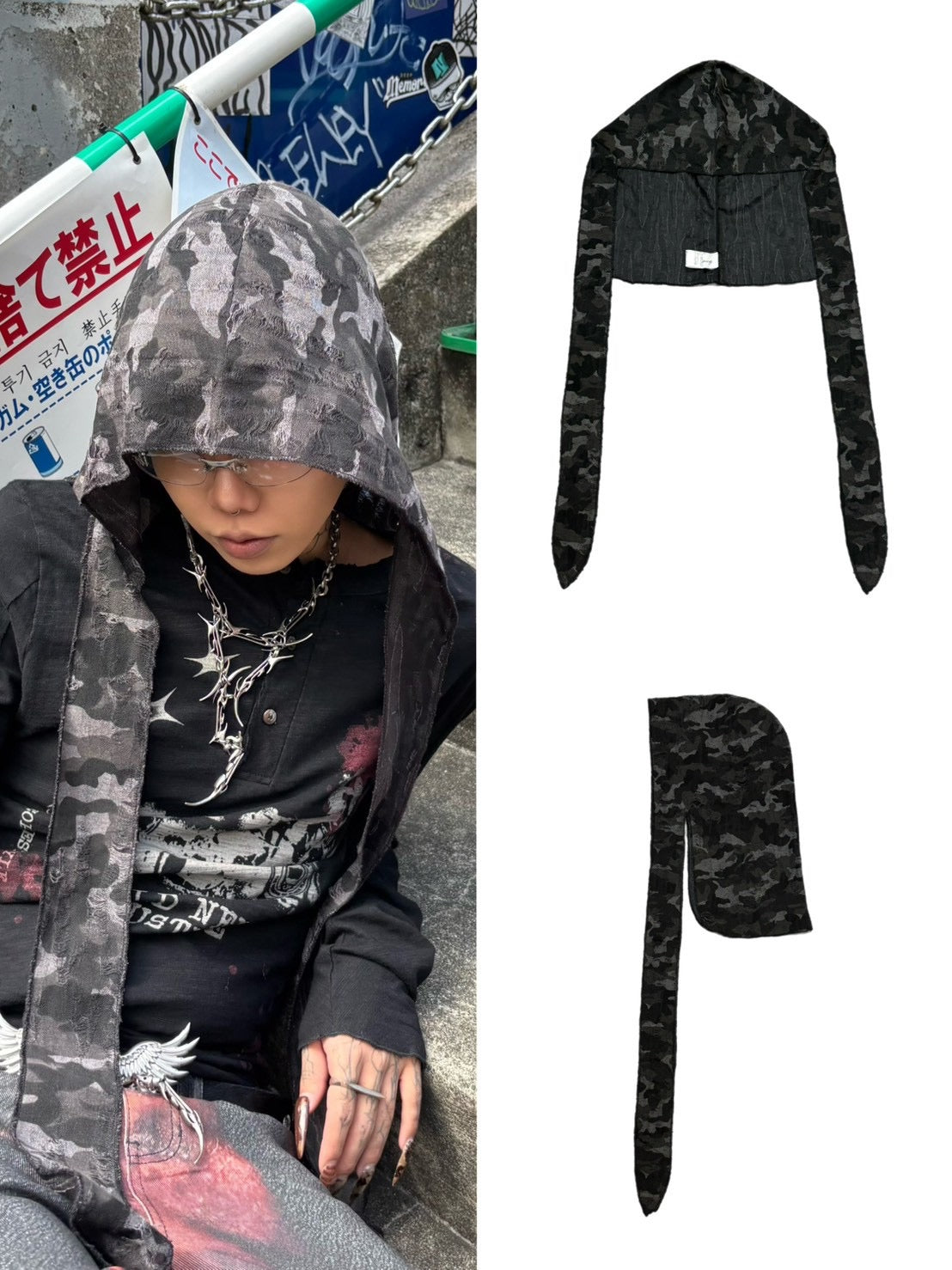 国際配送【Never mind the XU】damage camouflage balaclava