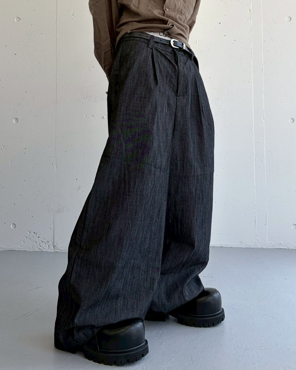国際配送【LUV CODE】denim look wide pants (2color)