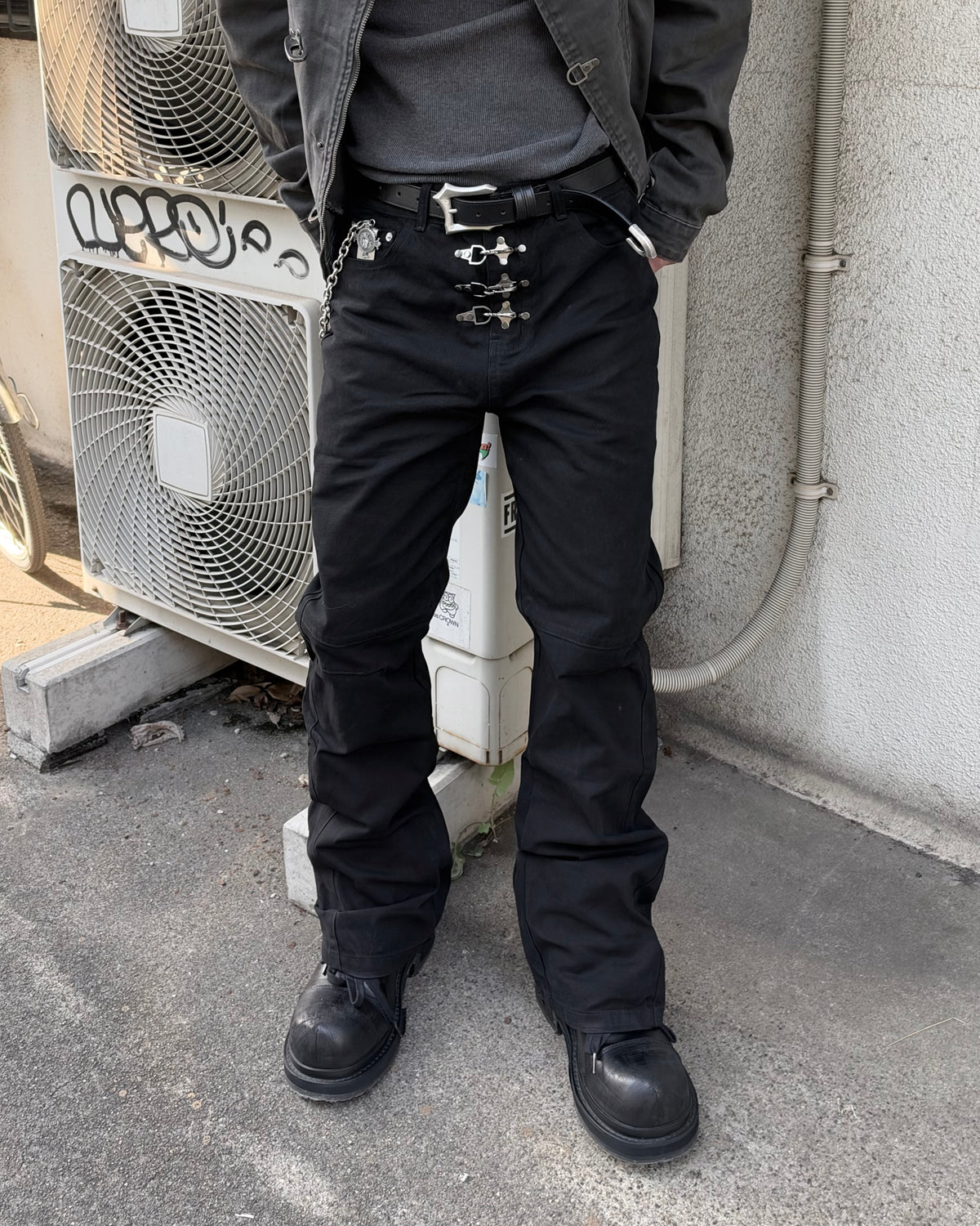 大阪店WEB限定受注制【Chikashitsu +】triple hook dyed  pants (2color)