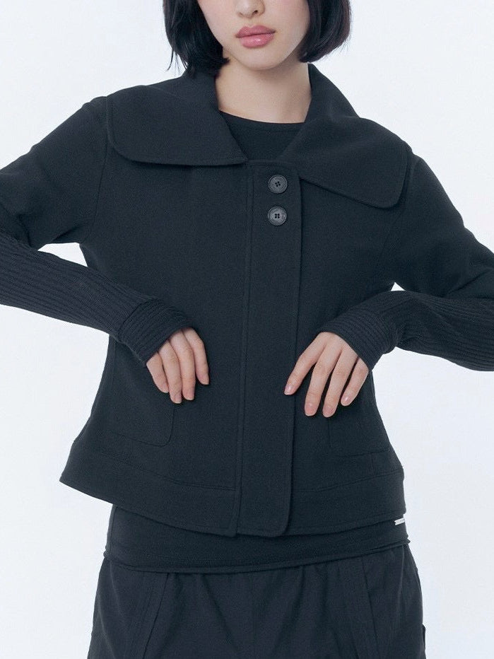 【Miseki seoul】Rolled button short sleeve jacket