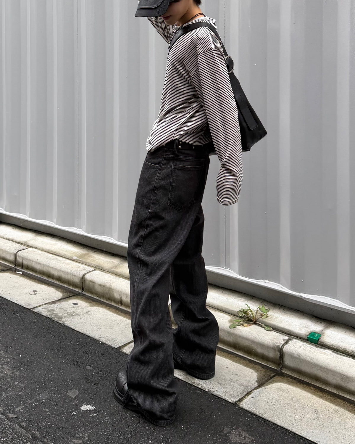 東京店WEB限定受注制【Chikashitsu +】shadow stripe denim pants (2color)