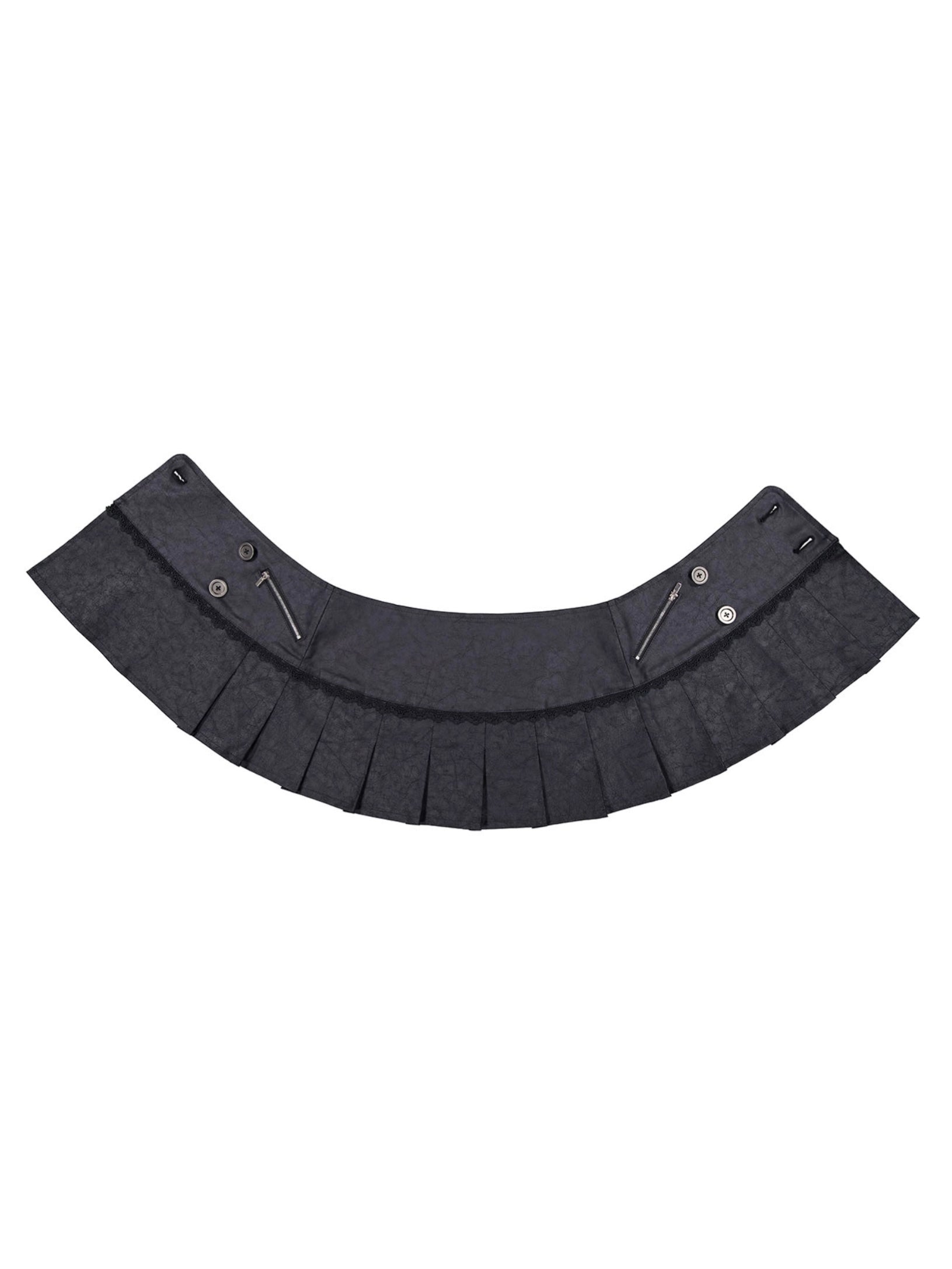 【NOT KNOWING】Double Button Pleated Skirt