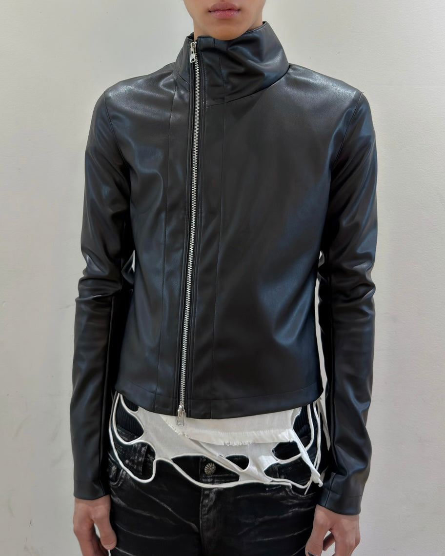 【LECYTO】Offset Leather Jacket