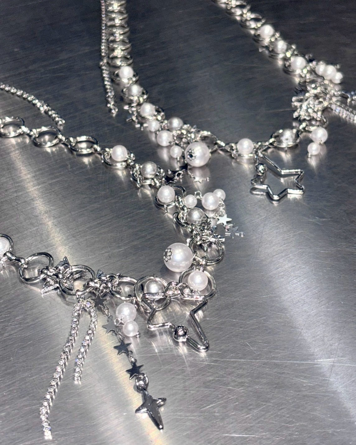 国際配送【BABY09】star pearl waist chain