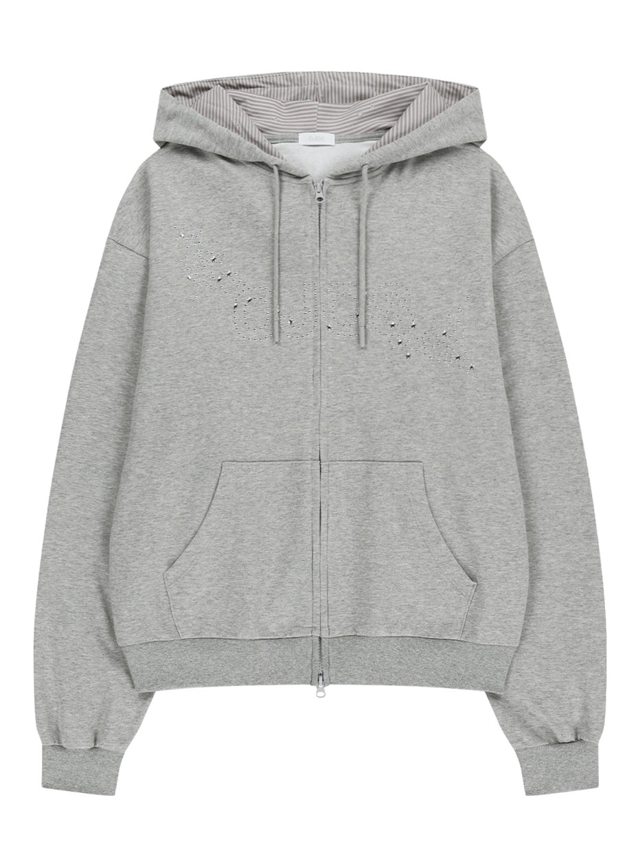 【OJOS】Hotfix Logo Hoodie Zip-up