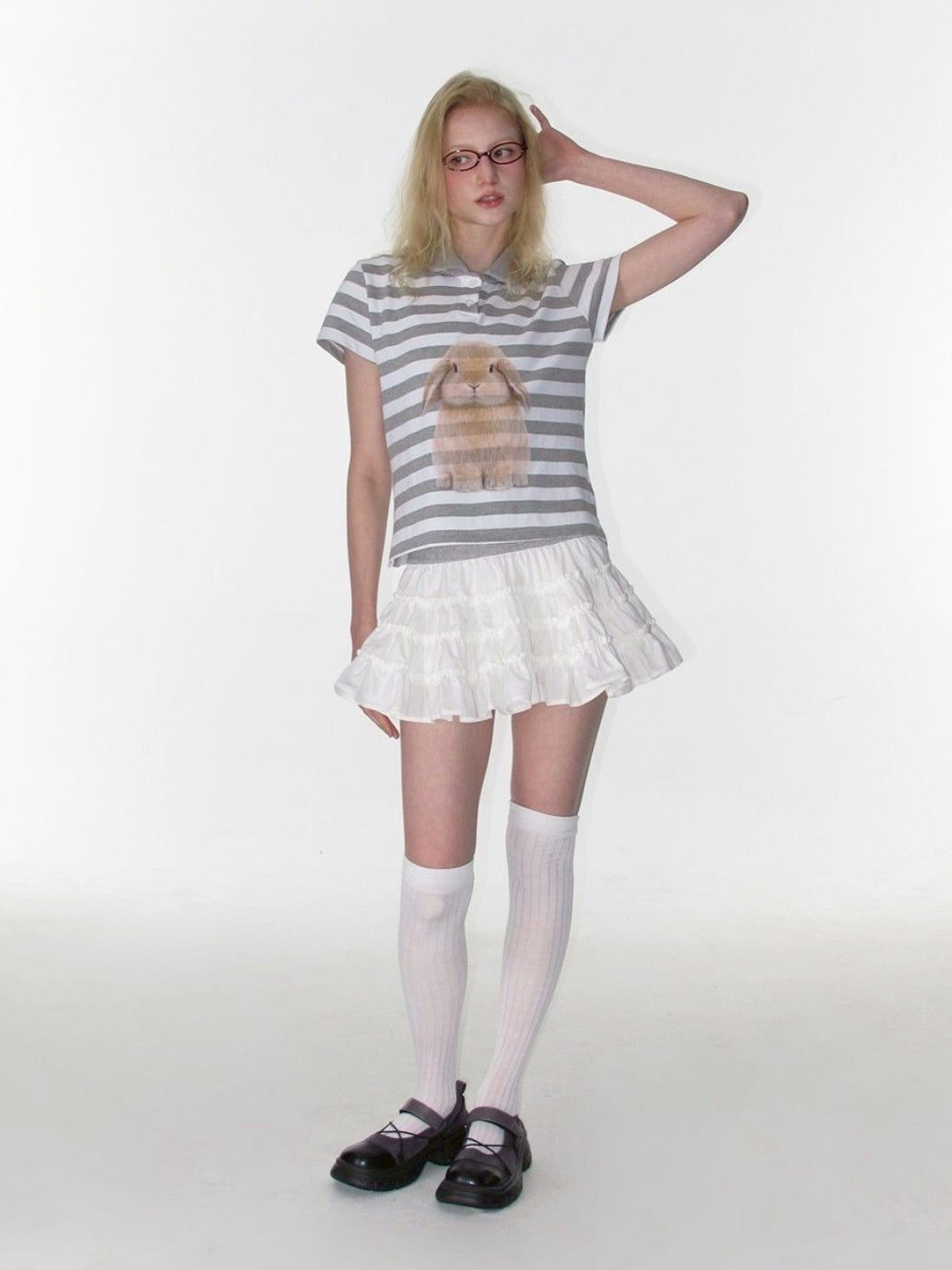 【CRANK】BUNNY GRAPHIC POLO SHIRT