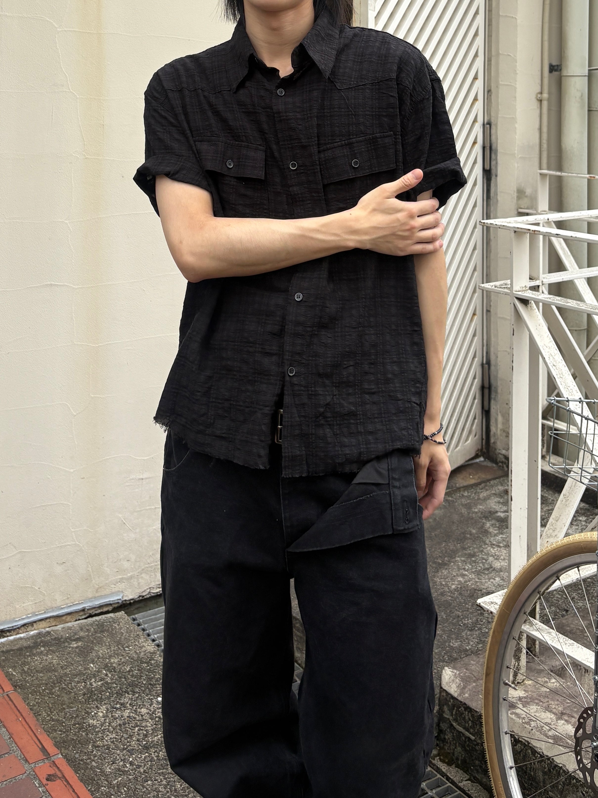 受注制【youll】Cut off half sleeve check shirt (3color)