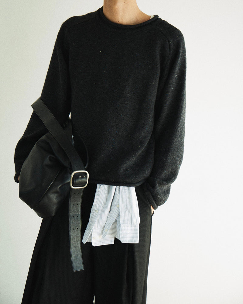 【CS】Cut-Off Nep Crewneck Knit