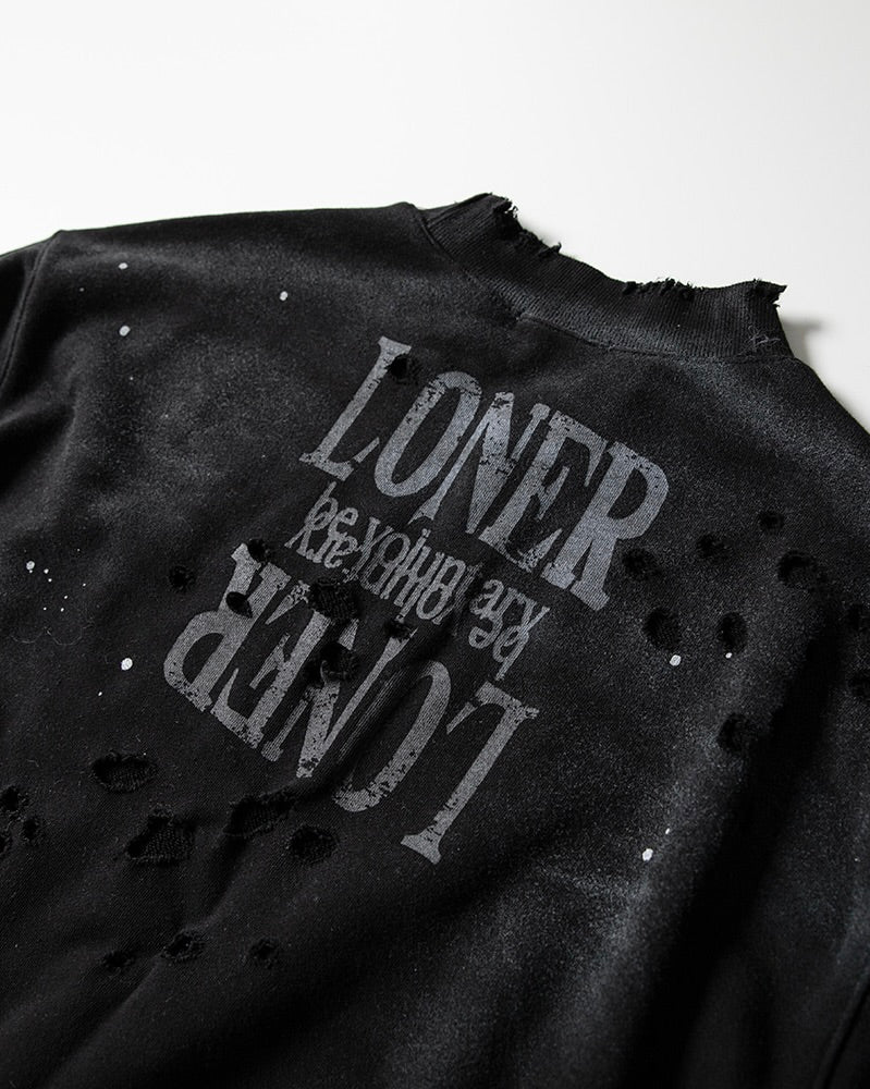 【roaringrad】Cross Damage Sweat Shirt