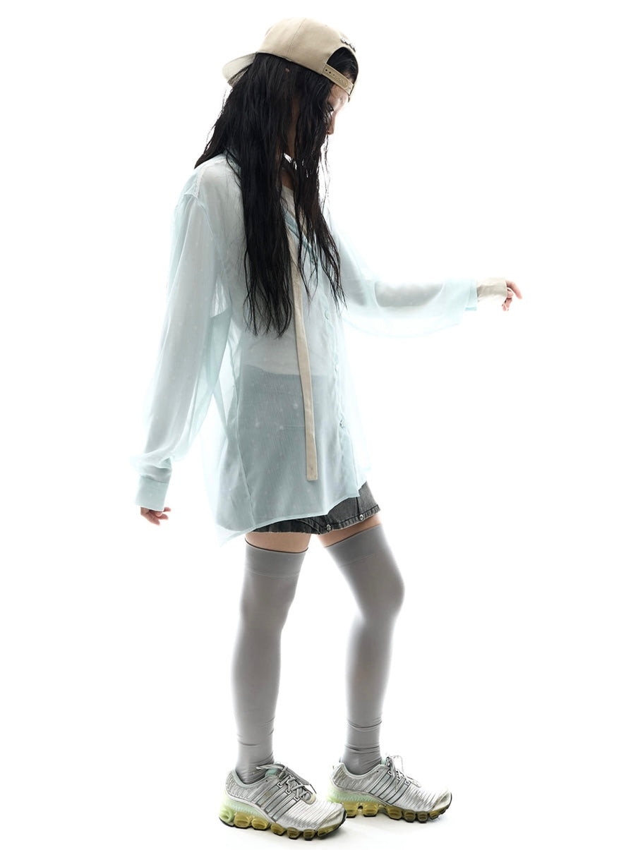 【OJOS】Graphic Sheer Shirts