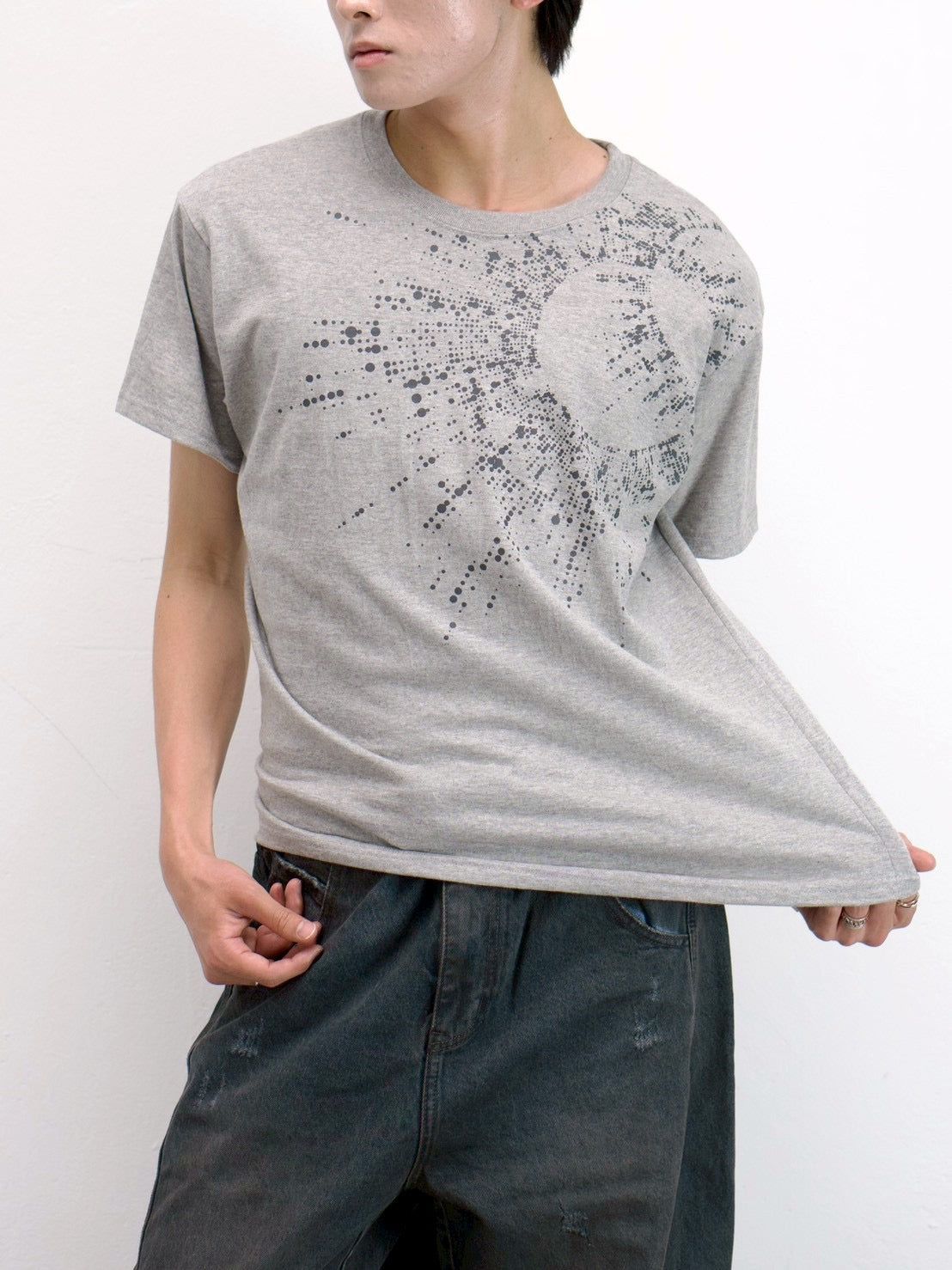 受注制【Chikashitsu +】sunshine printing crop tee (4color)