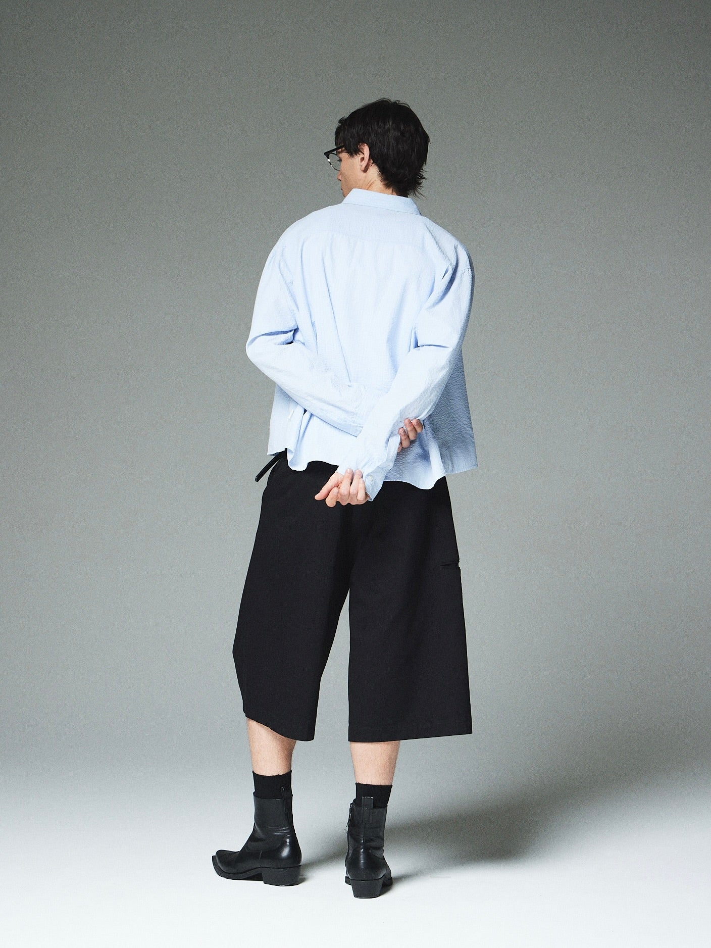 【CS】CROPPED STRIPE BUTTON UP SHIRT