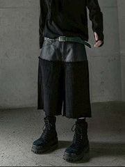 【roaringrad】Layered Carbon Bermuda Denim Pants