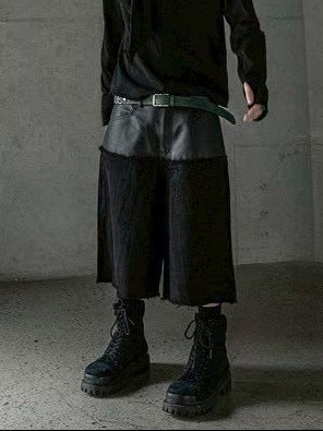 【roaringrad】Layered Carbon Bermuda Denim Pants