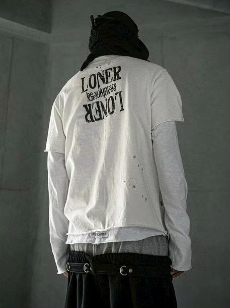 【roaringrad】Cross Damage Slub T-Shirt