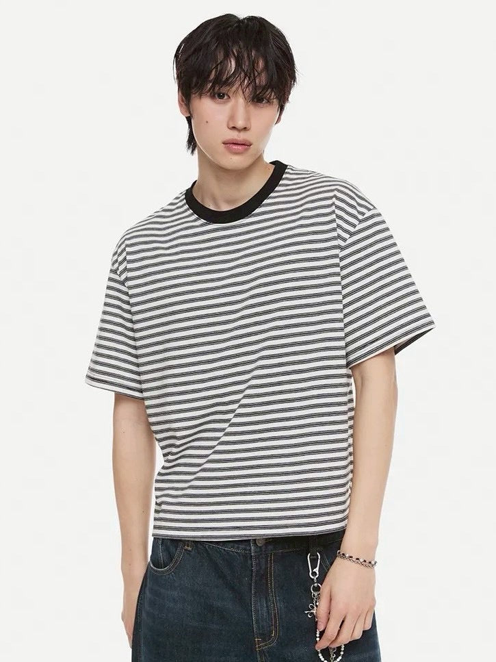 【DNSR】Stripe Crop T-Shirt