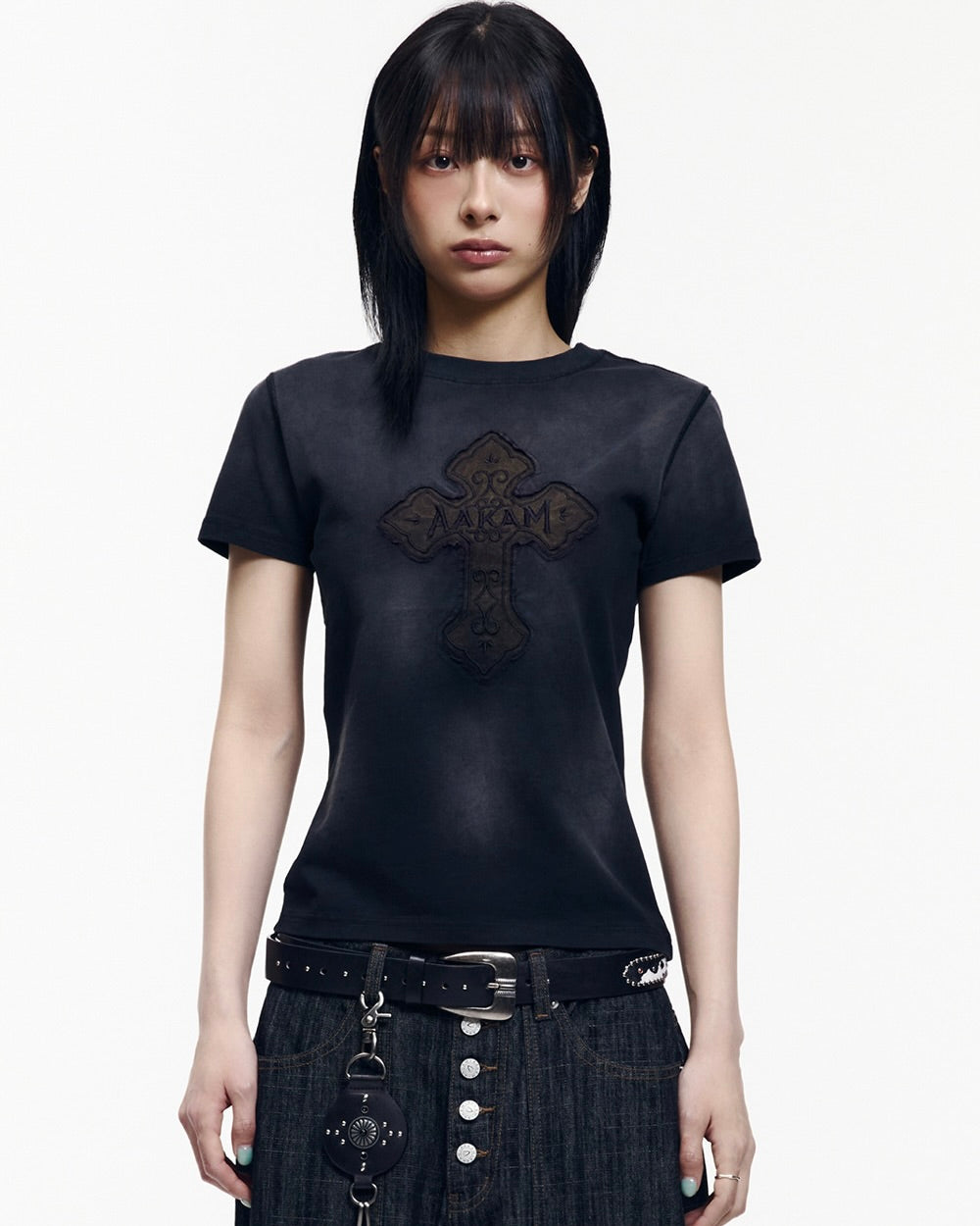 【AAKAM】Dust Fade CROS2 Half Top