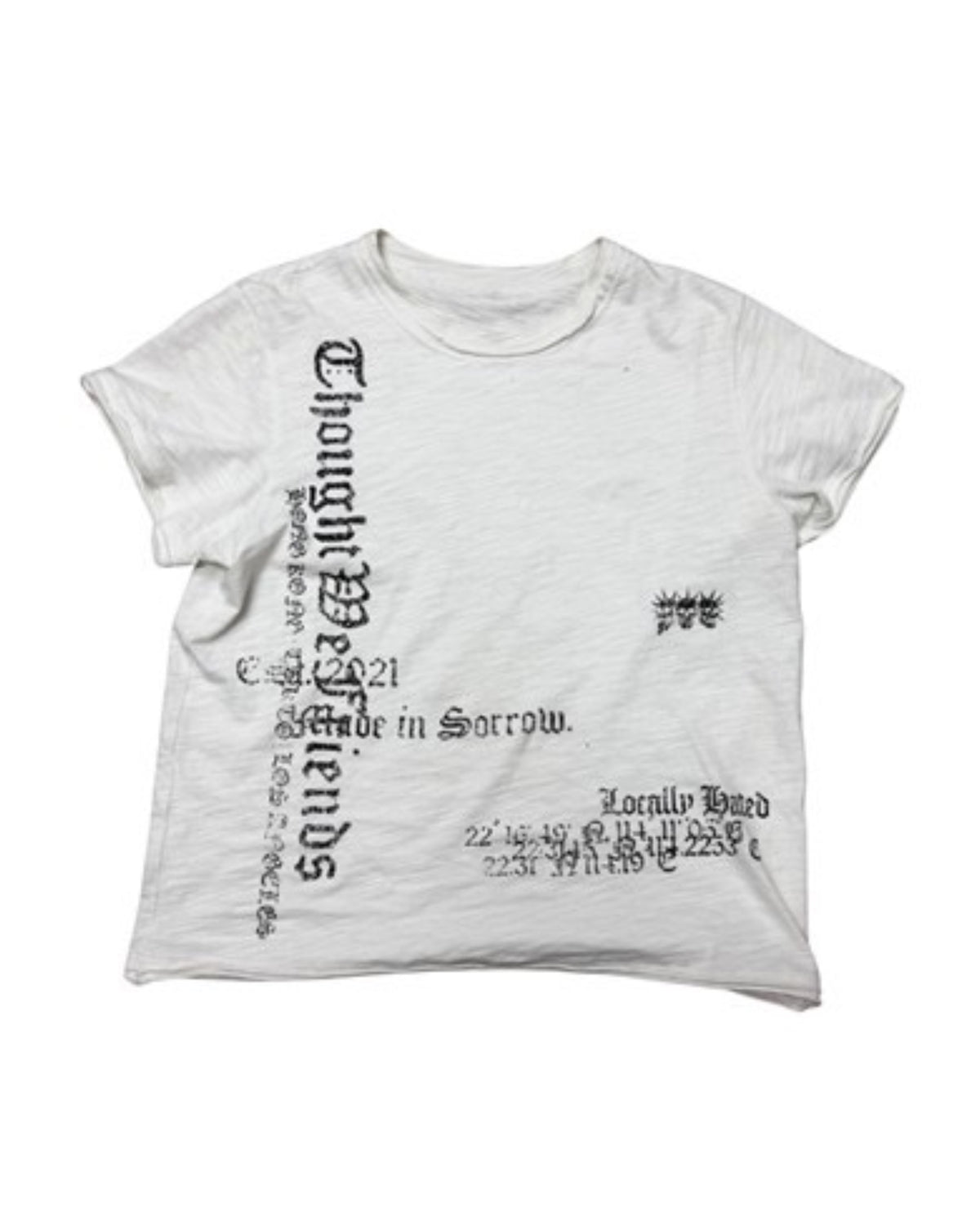 【Thought We Friends】L Raw Hem T-shirt