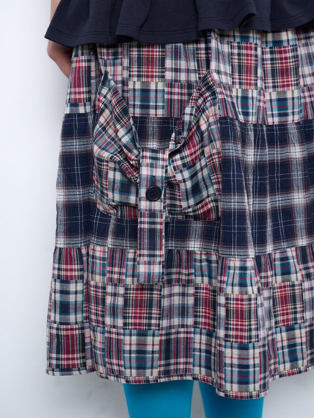 6/8 21:00発売【TUOMIO】2-WAY PATCHWORK SKIRT