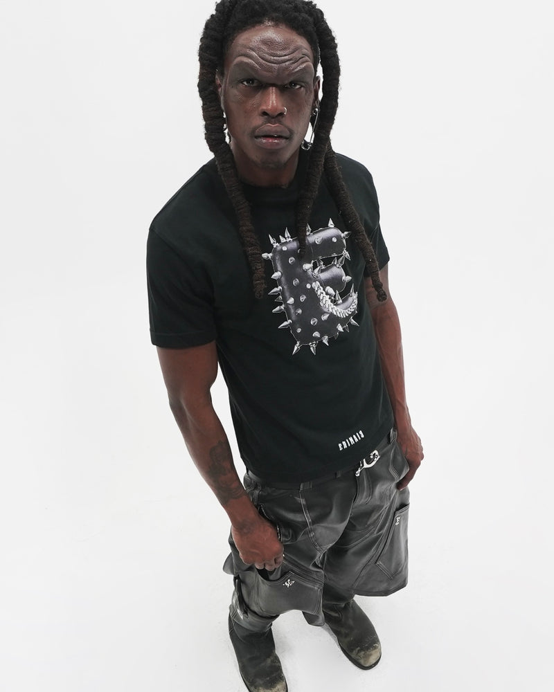 【E RIN AI E】STUD BOLD E SHORT SLEEVE T
