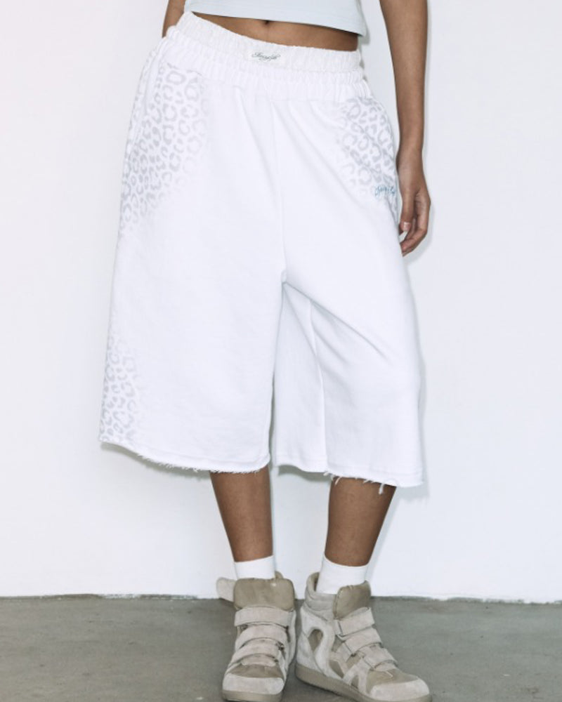 【FANCY CLUB】LEOPARD SAGGING BERMUDA PANTS