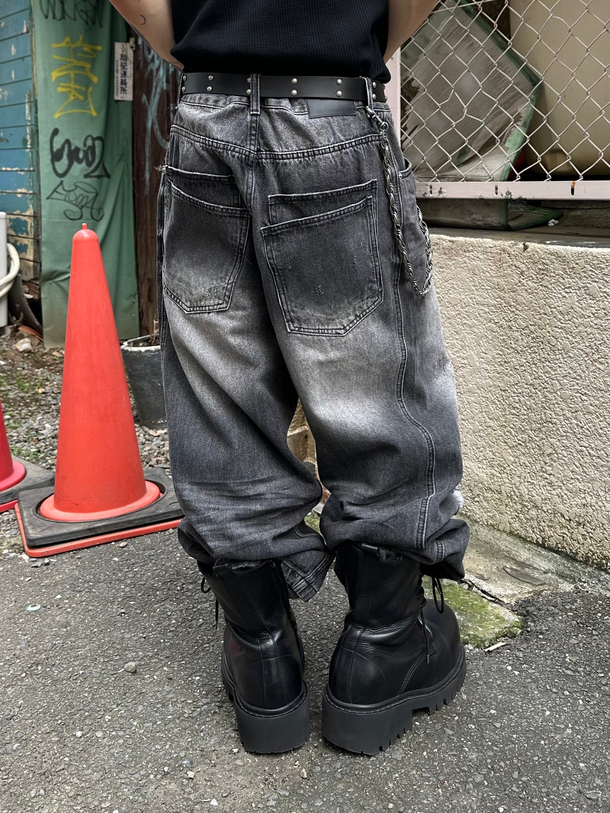 大阪店WEB限定受注制【Chikashitsu +】double back pocket denim pants (2color)