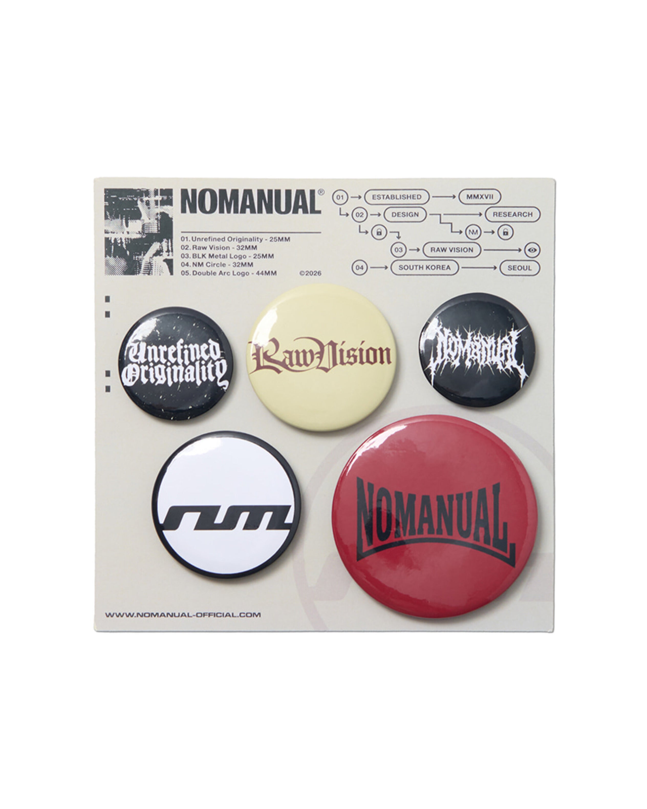 【NOMANUAL】26FW PIN BADGE SET