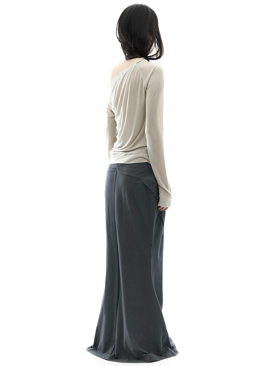 【OJOS】Side Panel Mermaid Maxi Skirt